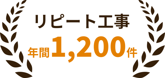 リピート工事年間1,200件